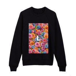 Colorful Floral and Leaves Design "  L " Letter Personalized iPhone Hülle Kids Crewneck