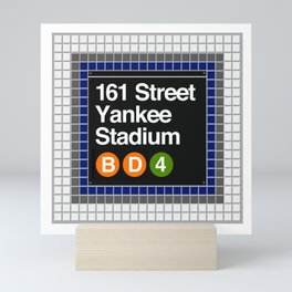 subway yankee stadium sign Mini Art Print