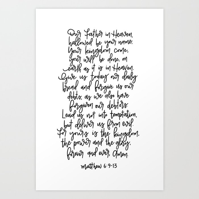 The Lords Prayer, handlettered progressive calligraphy design Artwork Print through zusdesigns image about Printable Copy of the Lord's Prayer identified as The Lords Prayer, handlettered impressive calligraphy structure Artwork Print by means of zusdesigns