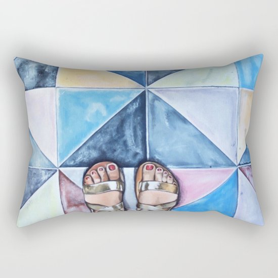 Art Beneath Our Feet - Mykonos Rectangular Pillow
