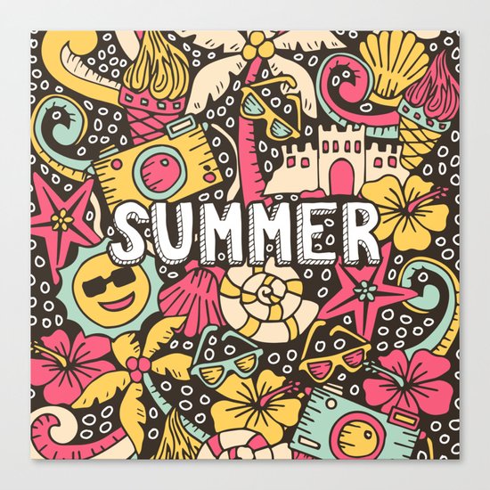 Summer Doodle Canvas Print