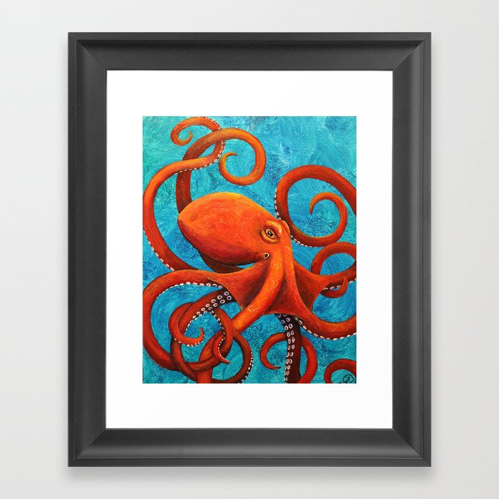 Holding On - Octopus Framed Art Print