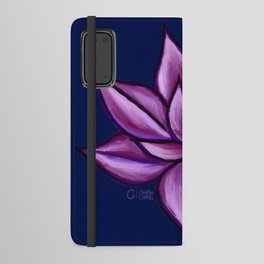 Pink Lotus on Navy Android Wallet Case