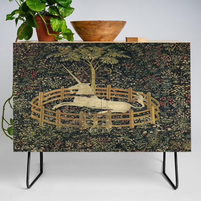 The Unicorn Rests in a Garden (from the Unicorn Tapestries) Credenza