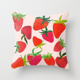 Strawberry Harvest Throw Pillow