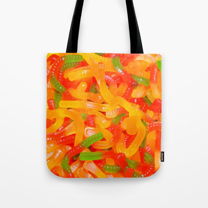 Gummy Worms Candy Photo Pattern Tote Bag