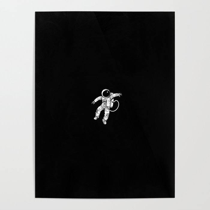 Small Astronaut Lost in Deep Space Gravity Minimalist by Tobe Fonseca Poster