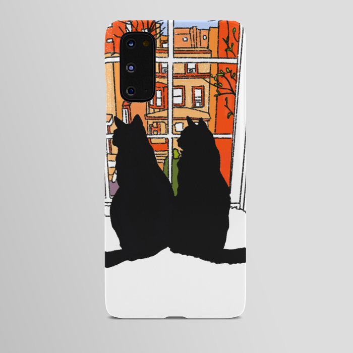 Window Cats Spring Morning Silhouette Android Case