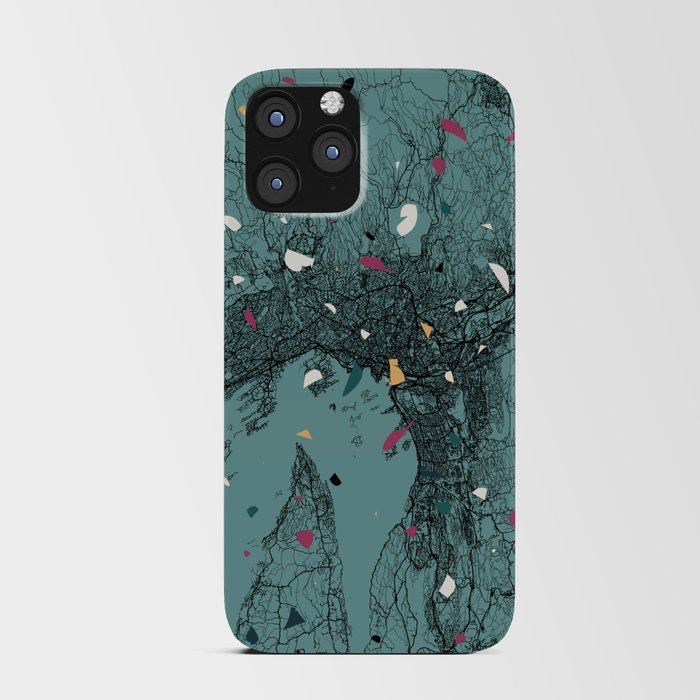Oslo City Map. Norway. Collage Terrazzo iPhone Card Case