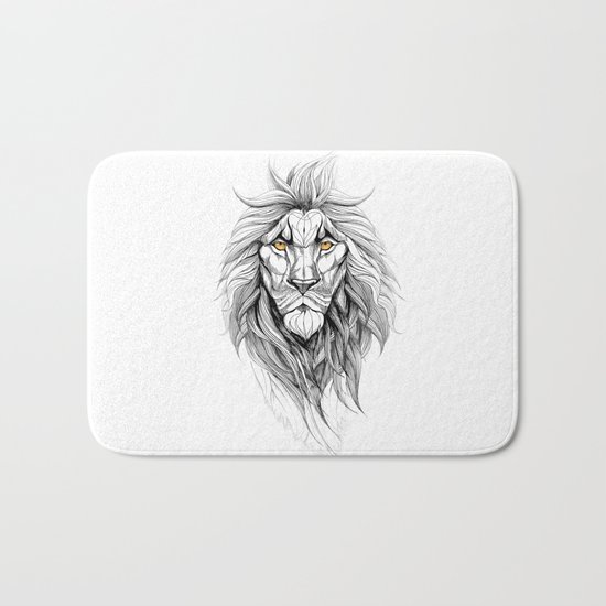 The Lion (black stroke version for t-shirts) Bath Mat
