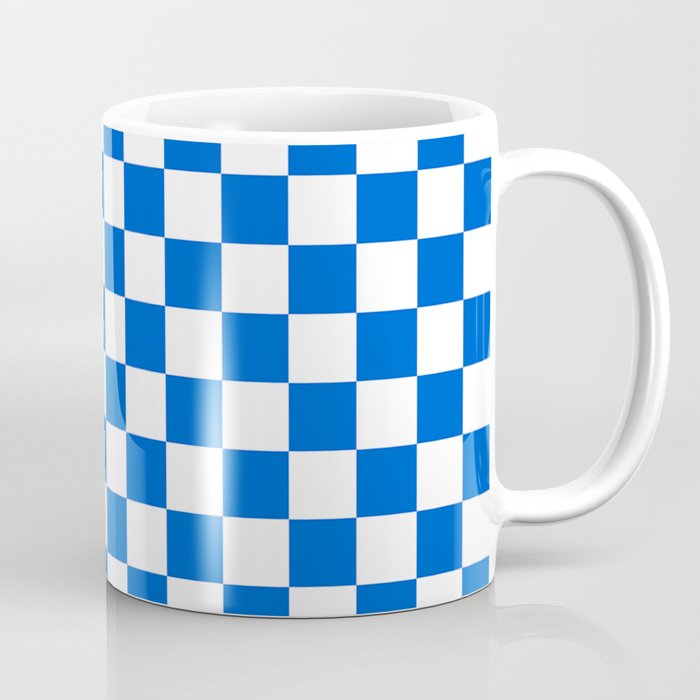 Gingham Brilliant Blue Checked Pattern Coffee Mug