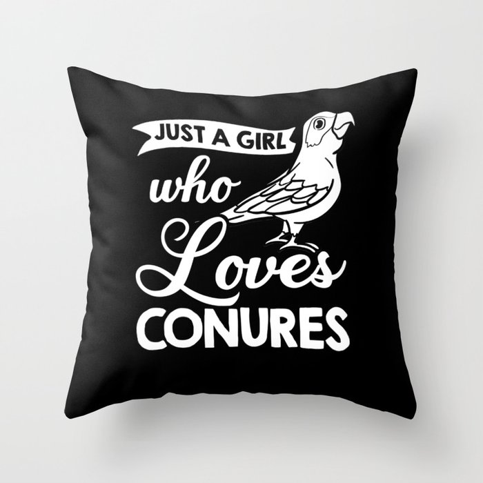 Sun Conure Bird Parakeet Cage Food Parrot Throw Pillow