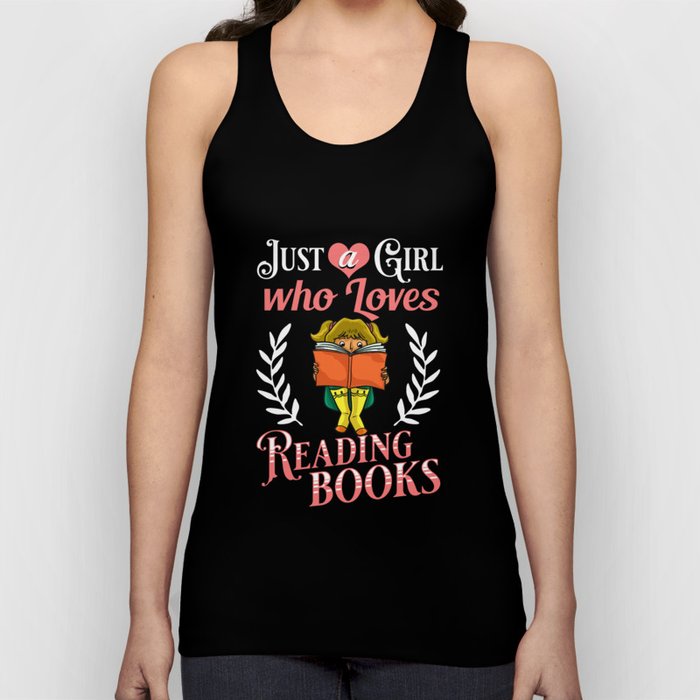 Book Girl Reading Women Bookworm Librarian Reader Tank Top