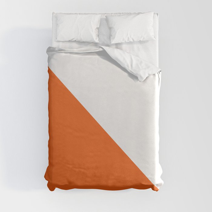 orange geometric minimalist Duvet Cover