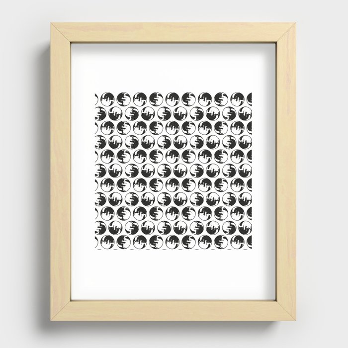 Yin Yang Cat Tao Pattern by Tobe Fonseca Recessed Framed Print