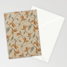 Yellow Floral Print - Earth Colors Stationery Card