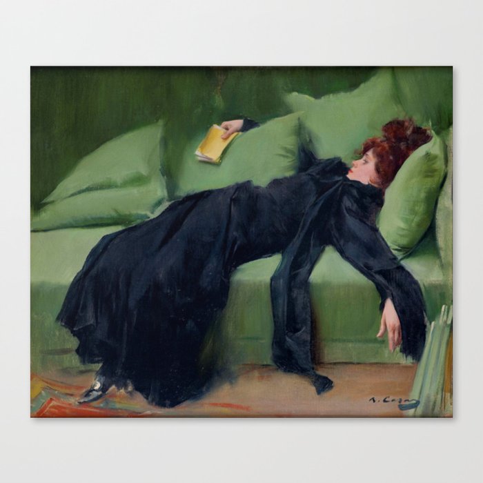 Decadent Young Woman after the Dance Canvas Print