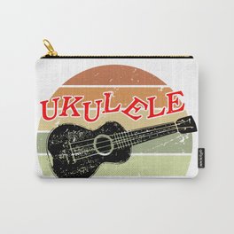 Distressed Retro Sunset Ukulele Drawing Carry-All Pouch