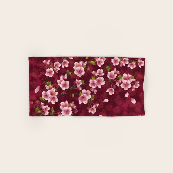 Cherry blossom 12 Hand & Bath Towel by julianarw Society6