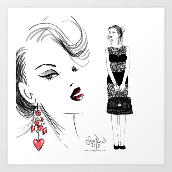 Black Lace Art Print