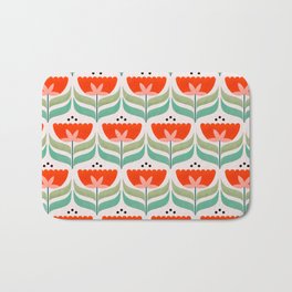 Retro Tulips Pattern Bath Mat | Tulips, Graphicdesign, 70S, Floral, Colors, Showmemars, Pattern, Geometry 