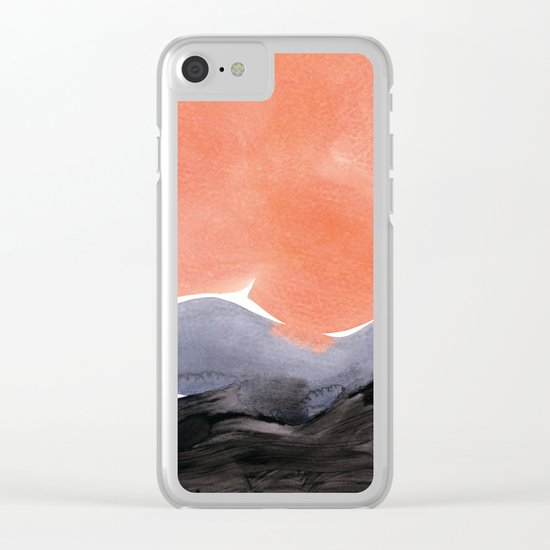 orange blue graphite Clear iPhone Case