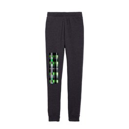 Popular Green Black Plaid Collection Kids Joggers