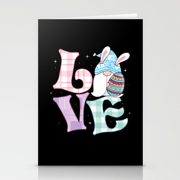Cute Love Easter Gnome Bunny Easter Gift Stationery Cards