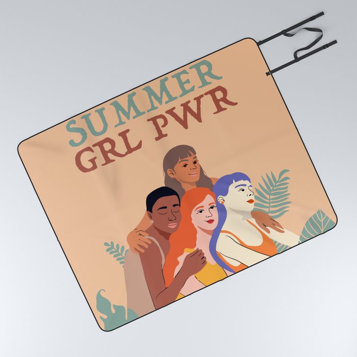 Summer Girl Power Picnic Blanket