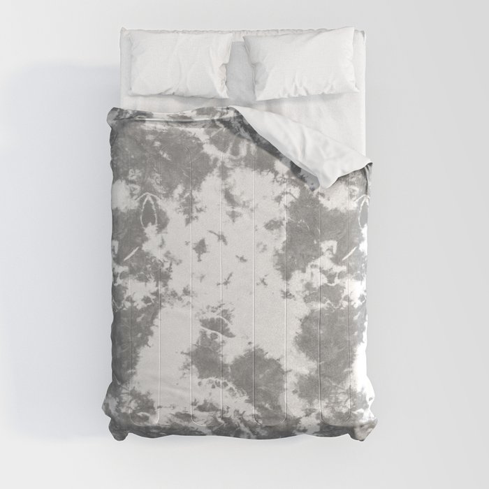 Soft Gray Tie-Dye Comforter