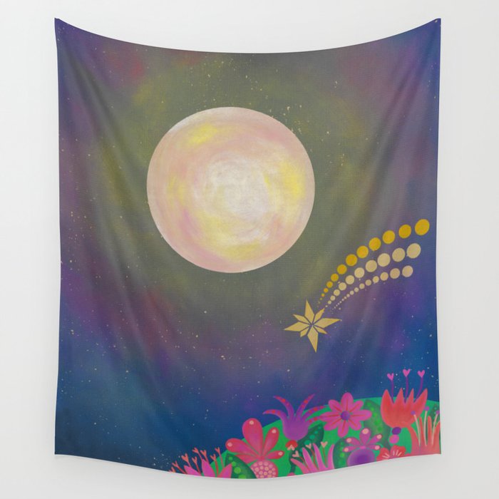 Full Moon and Earth  Wall Tapestry