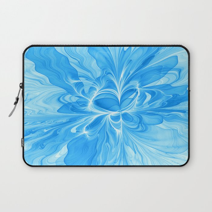 Blue Jeans Colors And White, Abstract Fractal Art Laptop Sleeve