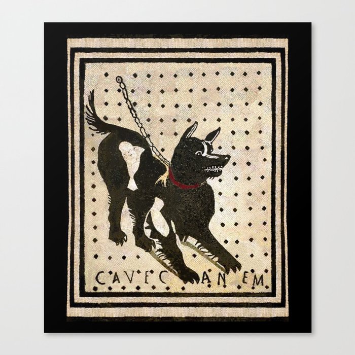 Pompeii Dog mosaic (Beware of Dog) Canvas Print
