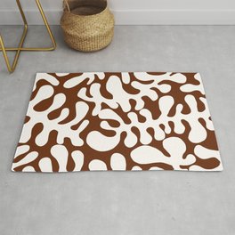 White Matisse cut outs seaweed pattern 8 Area & Throw Rug