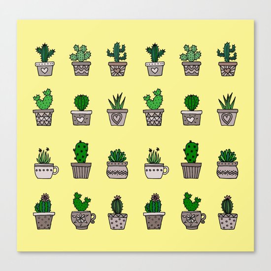 Cactus Pattern Canvas Print