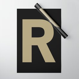 Letter R (Sand & Black) Wrapping Paper