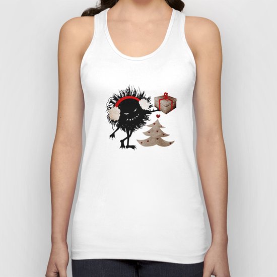 Evil Bug Gives Christmas Present Unisex Tank Top