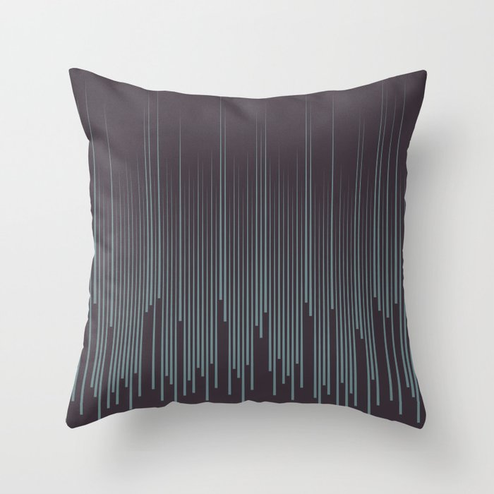 Blue-Green Purple Frequency Line Art Pattern 2021 Color of the Year Aegean Teal and Tulsa Twilight Throw Pillow
