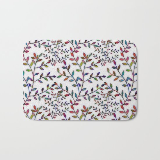 Small, Colorful Leaves Bath Mat