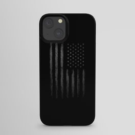 Grey American flag iPhone Case