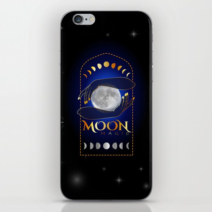 Witch Hands holding the full moon performing a magic healing ritual	 iPhone Skin