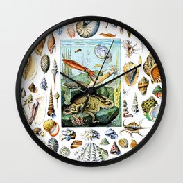 Adolphe Millot "Molluscs" Wall Clock