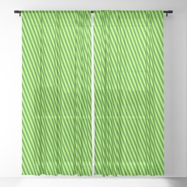 [ Thumbnail: Forest Green & Light Green Colored Lines Pattern Sheer Curtain ]