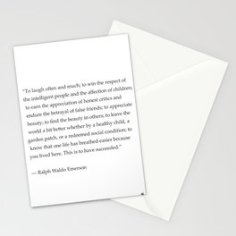 Ralph Waldo Emerson quote. To laugh often and much... Stationery Card