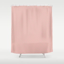 [ Thumbnail: Salmon & Light Cyan Colored Striped/Lined Pattern Shower Curtain ]