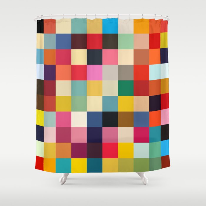 Kuula - Abstract Pixel Art Shower Curtain
