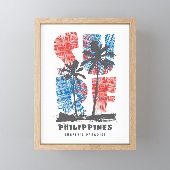 Philippines surf paradise Framed Mini Art Print