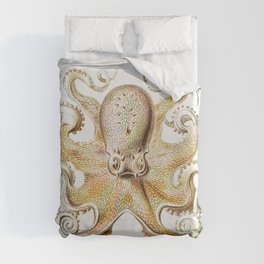 Vintage marine octopus - sandy shores Duvet Cover