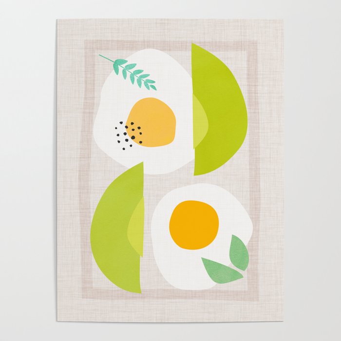 Minimal Avocado and Eggs Poster