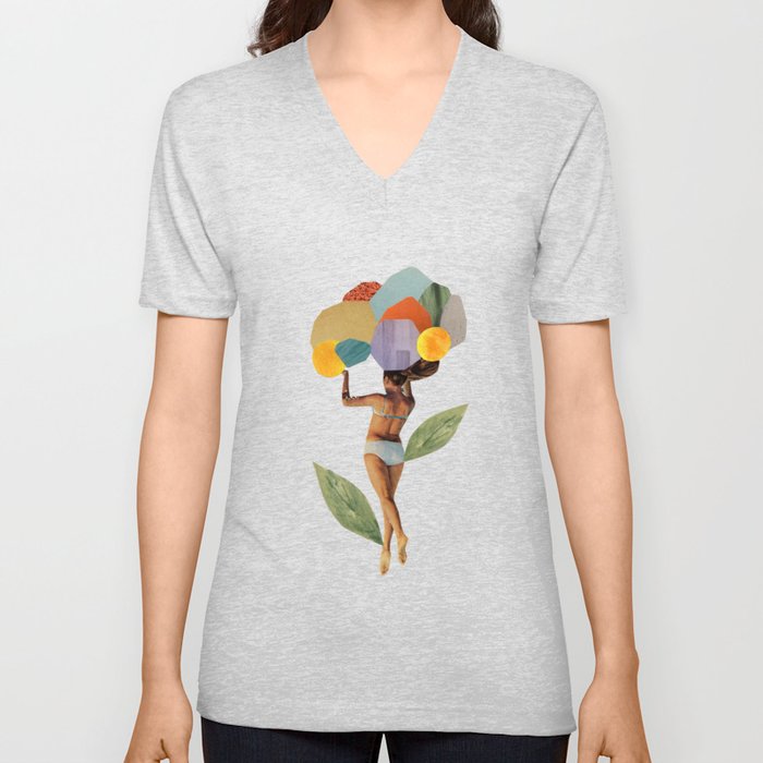 i walk out in the flowers and feel better V Neck T Shirt